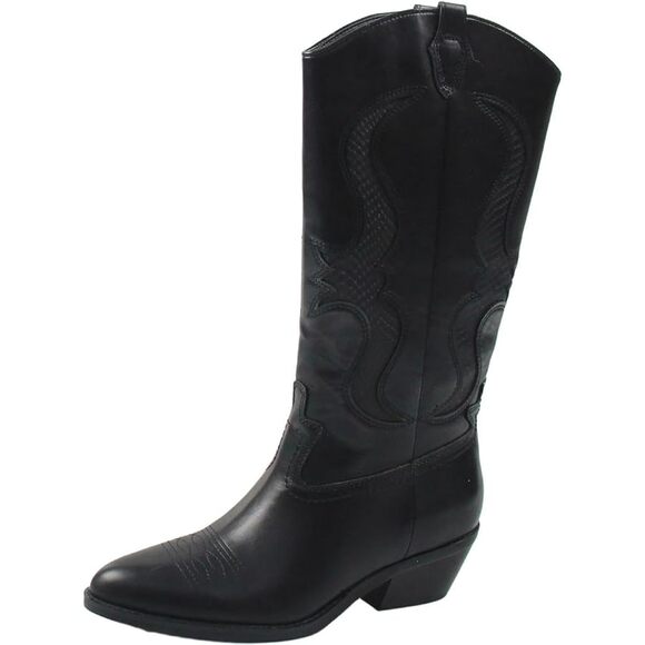 Nine West Women's Cwyft Mid Calf Boot in Black EUC Size 9 - Picture 9 of 9